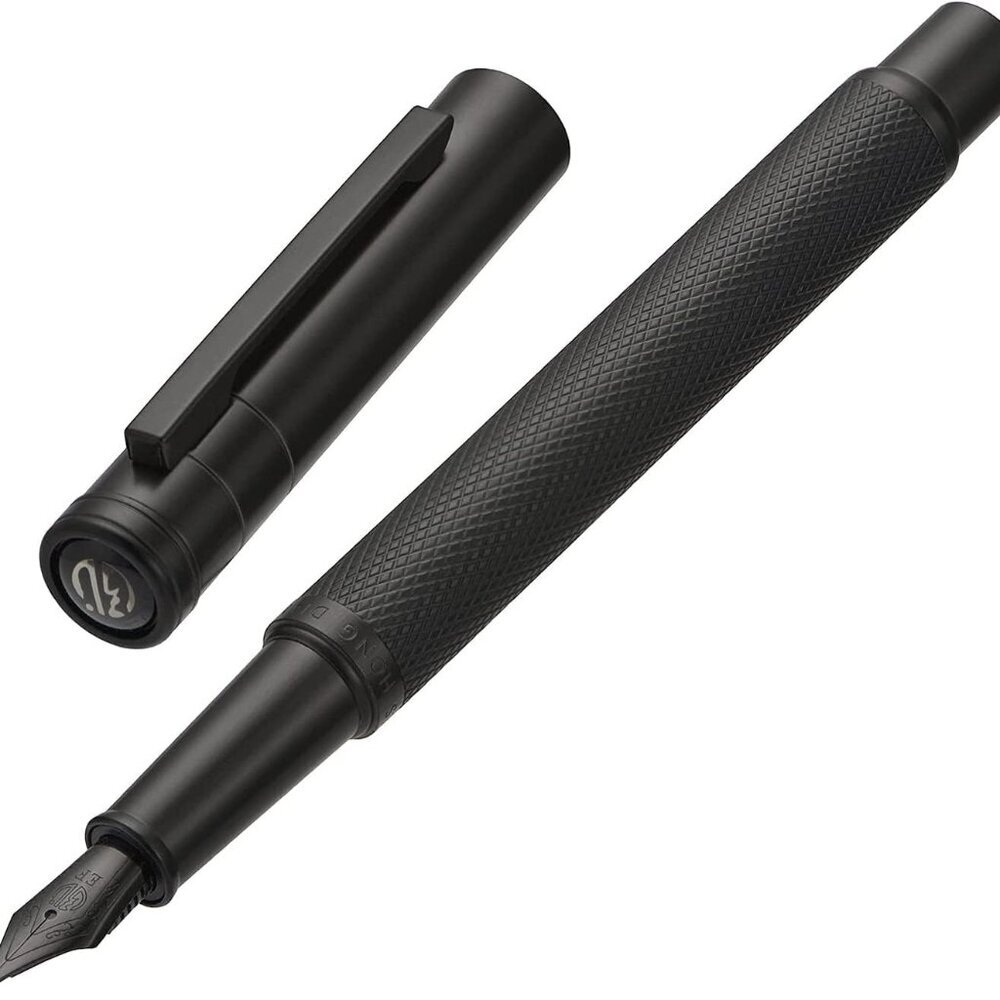 Matte Black Forest Fountain Pen Extra Fine Nib Classic Design with Converter and